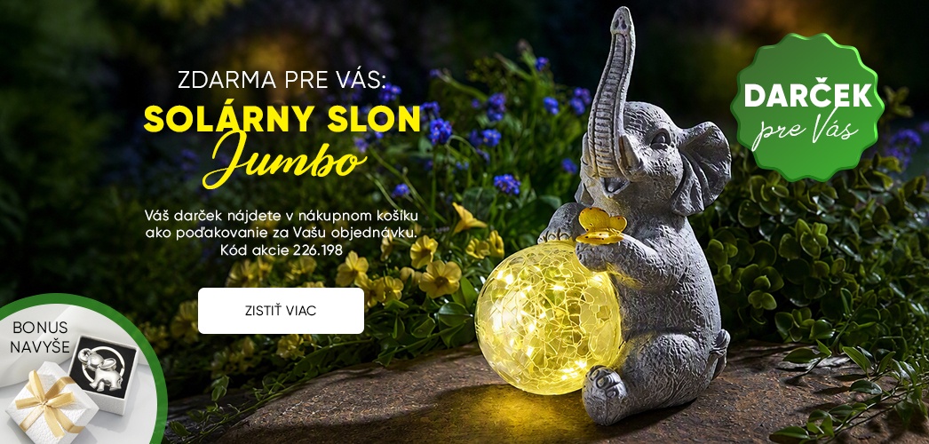 Mimoriadna ponuka: solárny slon ZDARMA!