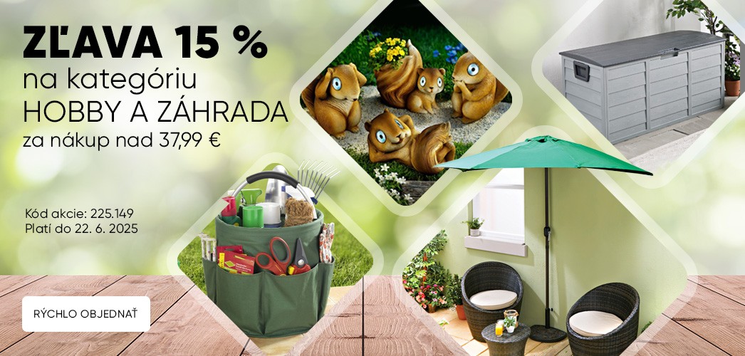 Zľava 15 % na kategóriu Hobby a záhrada