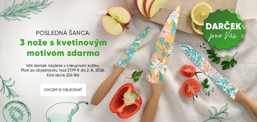 Posledná šanca na set 3 kvetinových nožov zadarmo